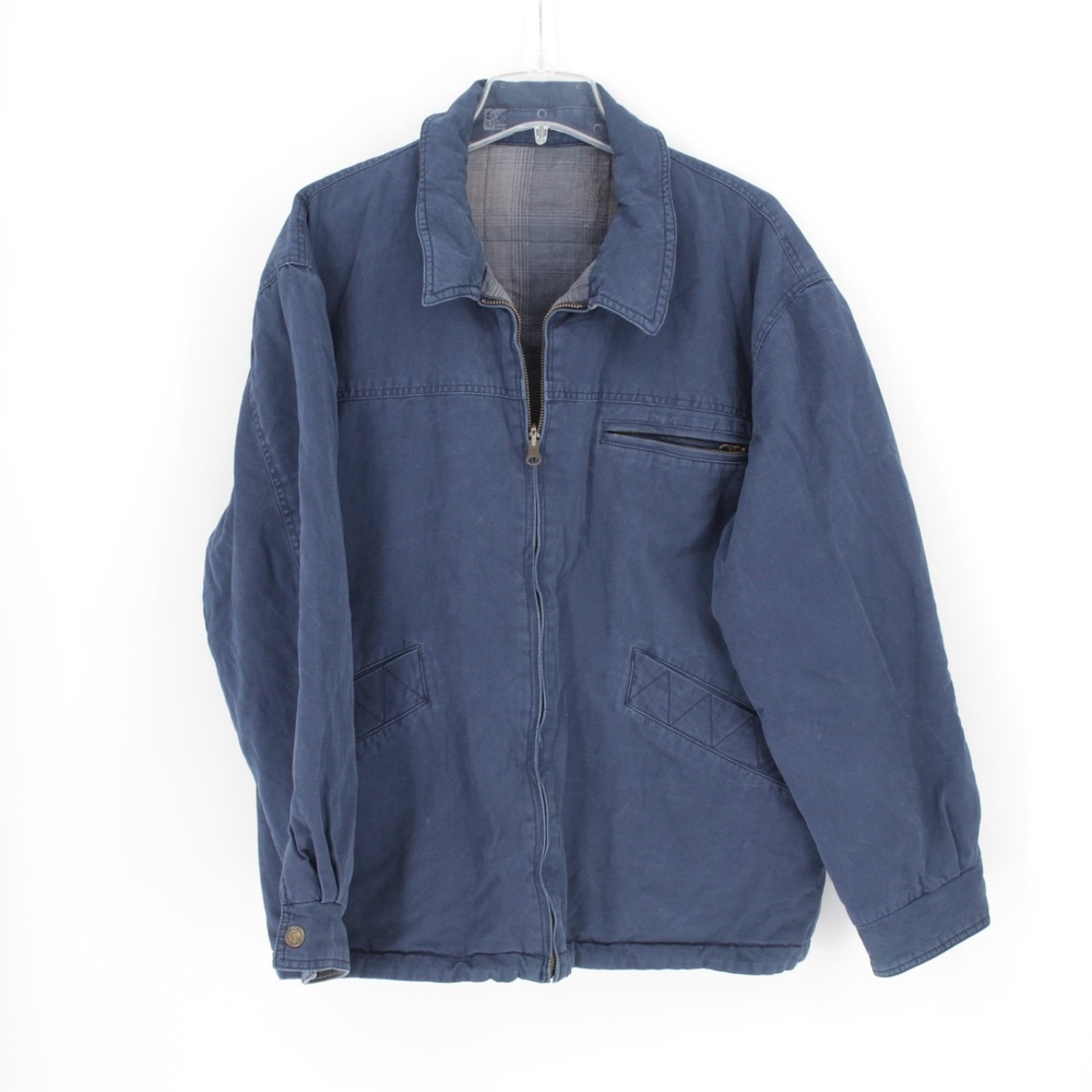 Men's Navy Full Zip Workwear Utility Jacket Coat Size XL-XXL